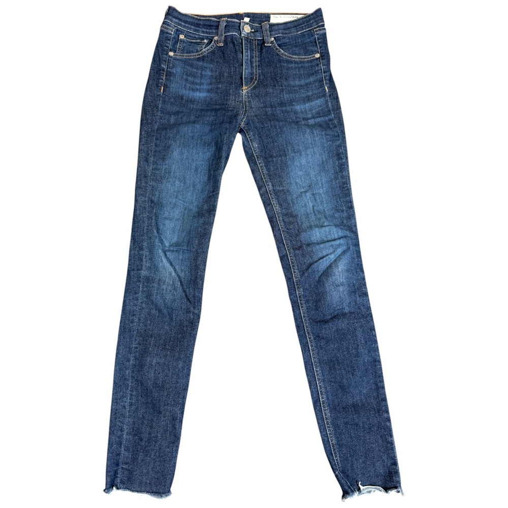 Rag & Bone Women's Cate Mid-Rise Ankle Skinny Jeans Hazy Daze‎ Size 25x27